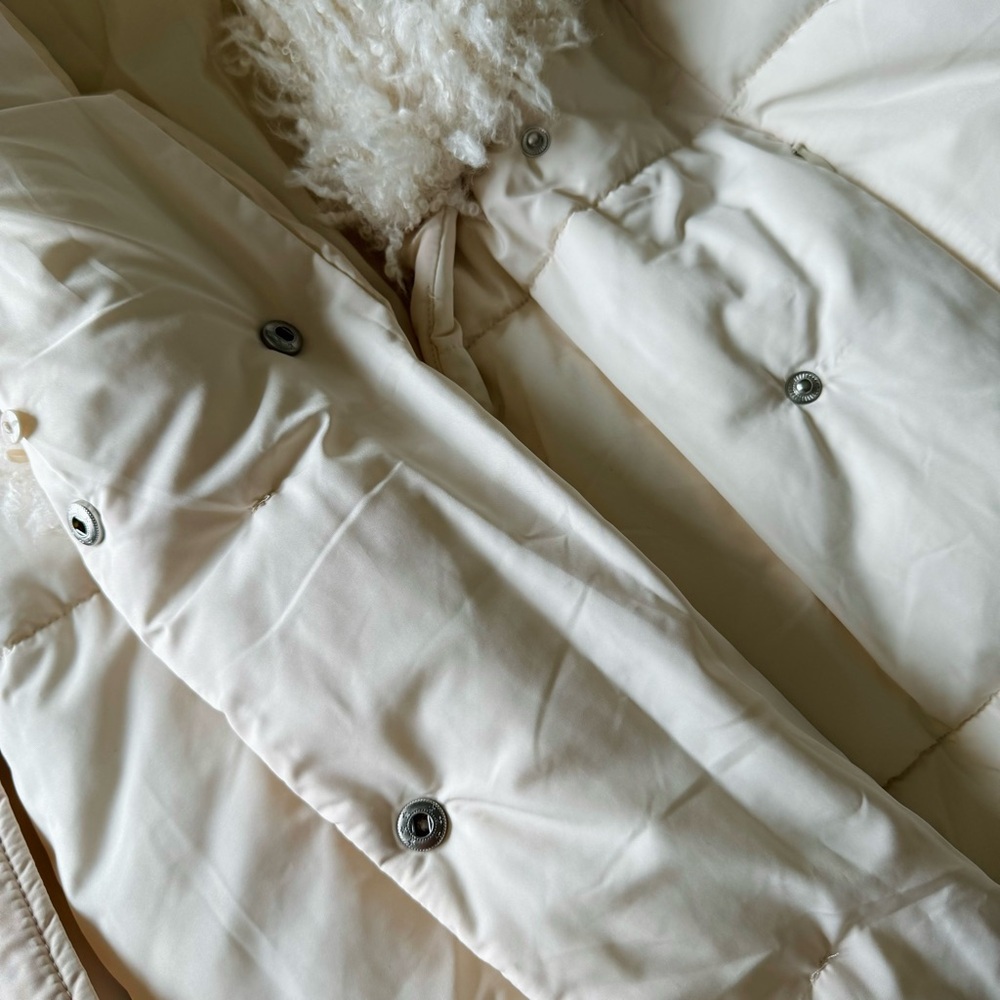 Vero Moda Cozy Beige Faux Fur Quilted Long Puffer Jacket - Picture 4 of 5